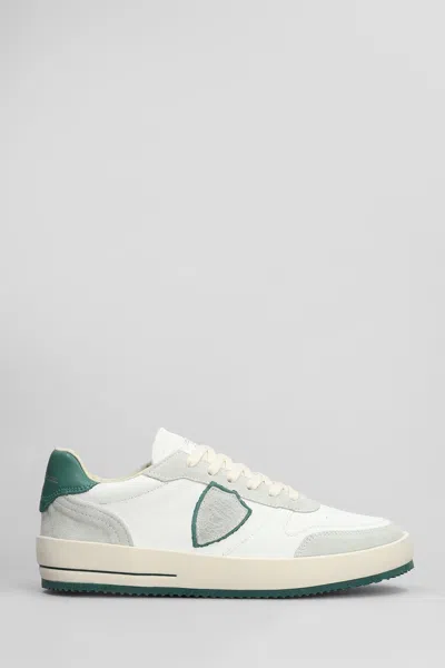 Philippe Model Nice Mid Sneakers In White Suede And Leather