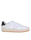 PHILIPPE MODEL NICE LOW WHITE LEATHER SNEAKERS