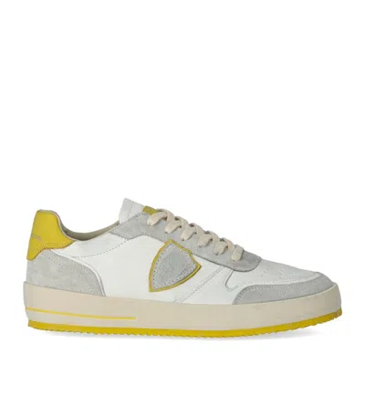 Philippe Model Nice White Yellow Trainer In Multi