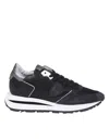 Philippe Model Trpx Low Sneakers In Black Suede And Fabric In Noir