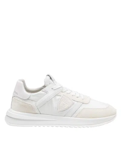 Philippe Model Nylon And Suede Sneakers In White