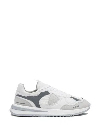 Philippe Model Paris Textured Fabric And Leather Sneakers In White