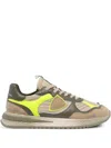 Philippe Model Olympique Sneakers In Leather And Fabric Color Military Green And Yellow In Green