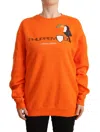 Philippe Model Orange Printed Long Sleeves Pullover Sweater In Orange