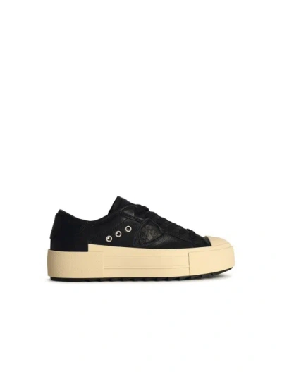 Philippe Model Paris Haute Low Sneakers In Black Leather