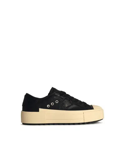 PHILIPPE MODEL PARIS BLACK LEATHER SNEAKERS