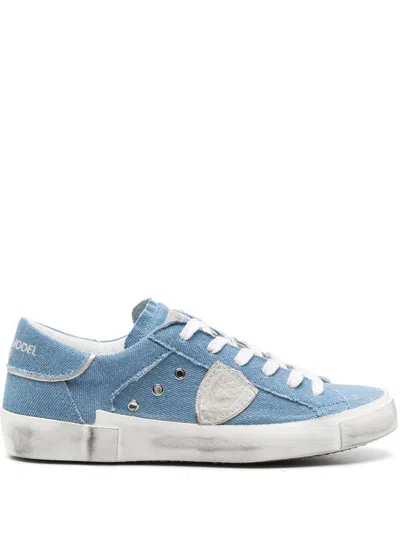 Philippe Model Paris Fabric And Rubber Sneakers In Blue