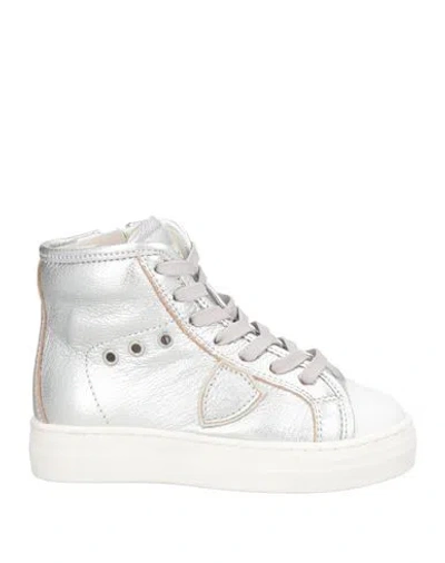 Philippe Model Babies'  Paris Haute Mid Toddler Sneakers Silver Size 10c Leather