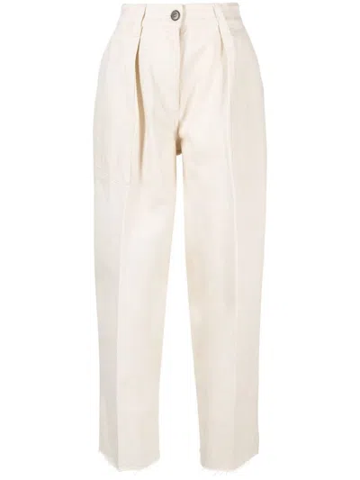 Philippe Model Paris High-waisted Straight-leg Trousers In Neutrals