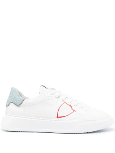 Philippe Model Paris Lace-up Leather Sneakers In White