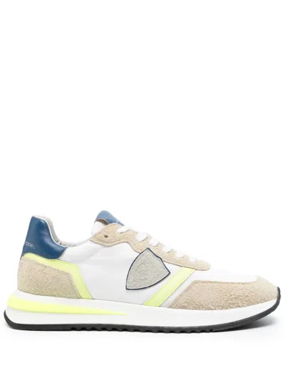 Philippe Model Paris Lace-up Suede Sneakers In White