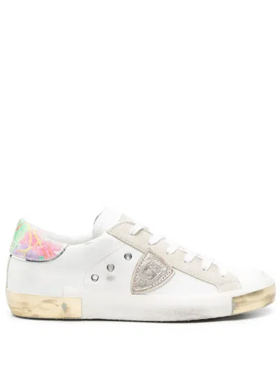 Philippe Model Leather Sneakers In White