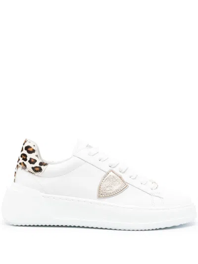 Philippe Model Paris Leopard-print Sneakers In White