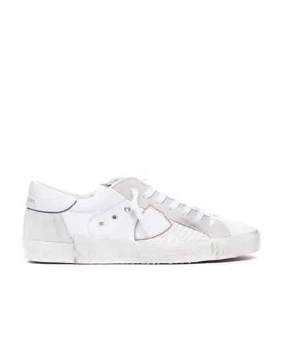 Philippe Model Paris Logo Patch Low-top Sneakers In White