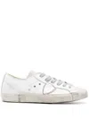 Philippe Model Woman Sneakers Silver Size 8 Leather In White