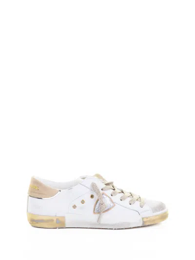 Philippe Model Metallic Perforated Rubber Sole Sneakers In Multi