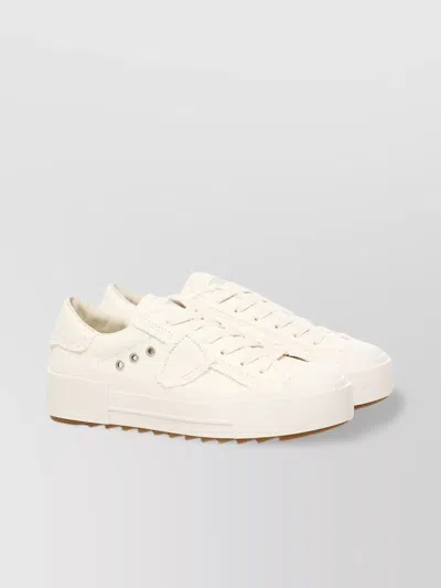 Philippe Model Paris Low-top Cotton Sneakers With Textured Sole