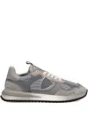 Philippe Model Mesh Panel Round Toe Rubber Sole Sneakers In Gray