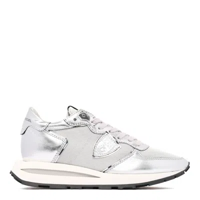 Philippe Model Paris Metal Argent Leather Sneakers In Multi