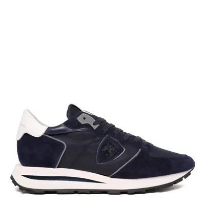 Philippe Model Paris Mondial Bleu Leather Sneaker In Blue