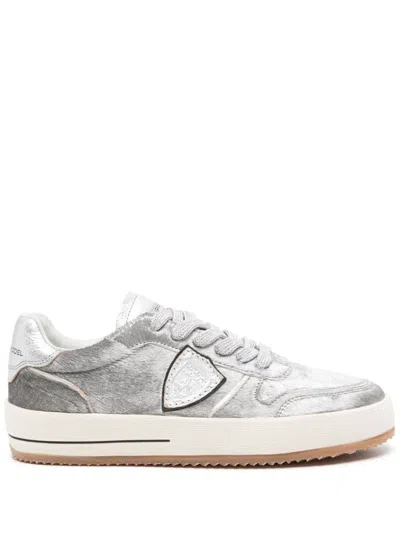 Philippe Model Nice Sneakers In Silver