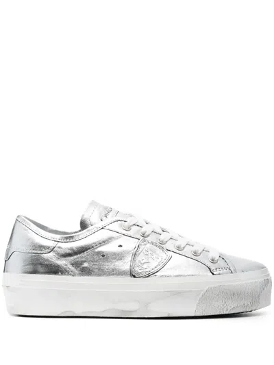 Philippe Model Paris Haute Low-top Sneakers In Silver