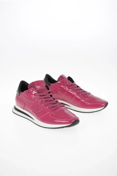 Philippe Model Paris Patent Leather Trpx Sneakers In Pink