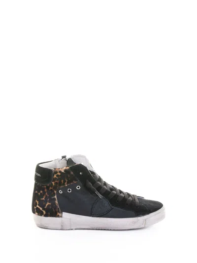 PHILIPPE MODEL PHILIPPE MODEL PARIS PHILIPPE MODEL PRSX PARIS HAUTE SNEAKER IN BLACK LEOPARD