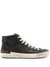 Philippe Model High-top Black Leather Prhuhe02 Sneakers In 黑色