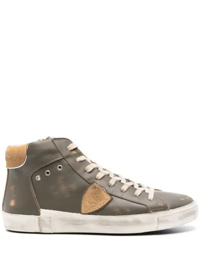 Philippe Model Prsx Hi-top Sneakers In Green
