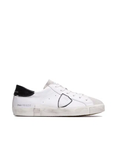 Philippe Model Prsx Low Man White Black Sneaker In 1011