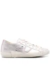 Philippe Model Paris Logo-patch Sneakers In Silver