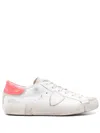 Philippe Model Prsx Distressed-effect Panelled Sneakers In White