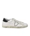 Philippe Model Parisx Sneakers In Leather With Contrasting Heel Tab In White