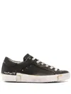 Philippe Model Prsx Distressed Leather Sneakers In Black
