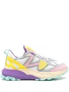 Philippe Model Rocx Low Sneakers In White Leather And Fabric In Purple