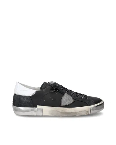 Philippe Model Sneaker Bassa Prsx Nero E Argento In Ma01
