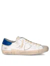 Philippe Model Prsx Low Sneakers In White Suede And Leather