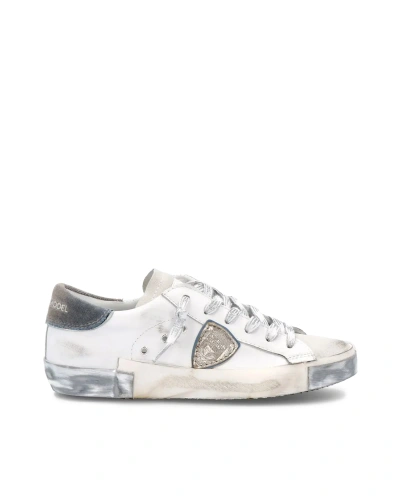 Philippe Model Paris Sneakers Paris Low White And Silver In Xe03