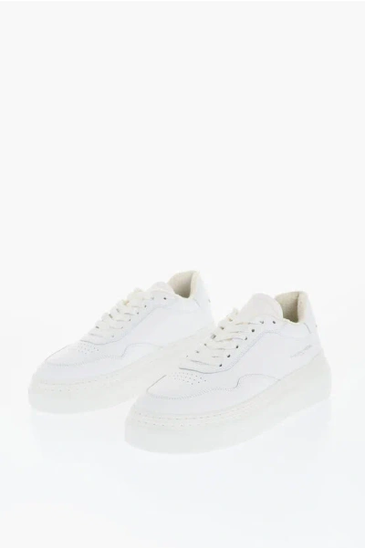 Philippe Model Solid Color Leather Etienne Low Top Sneakers In White