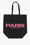 Philippe Model Solid Color Vivienne Shopper Bag With Contrasting Print In Black