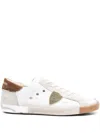 Philippe Model Low Top Sneakers With Suede Heel Tab In White