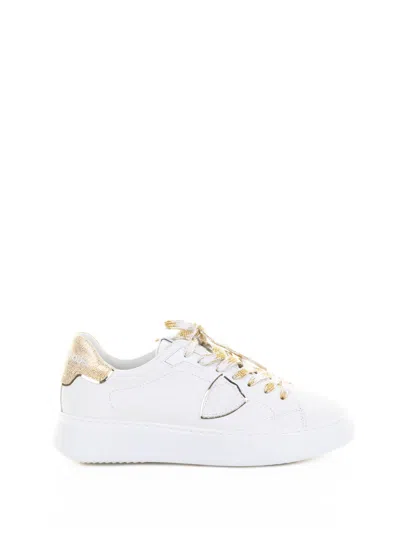 Philippe Model Paris Temple Low Sneaker White Gold