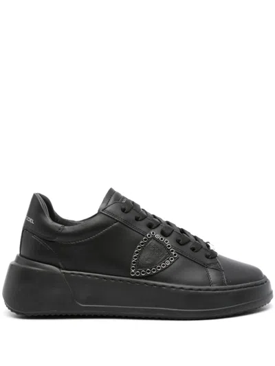 Philippe Model Tres Temple Sneakers In Black