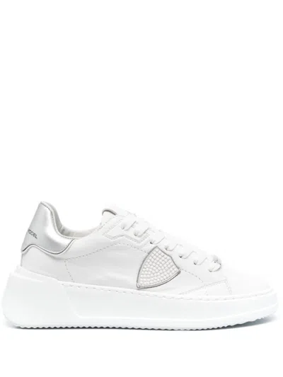 Philippe Model Tres Temple Sneakers In Bianco