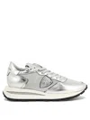 Philippe Model Leather-panelled Low-top Sneakers In Argent