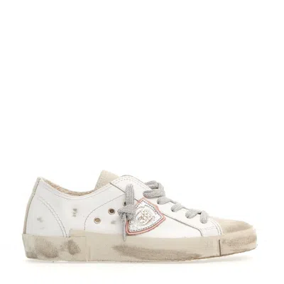 Philippe Model Logo-patch Lace-up Sneakers In White