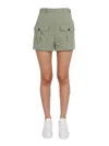 Philippe Model Mini High-waisted Button-fly Shorts In Green