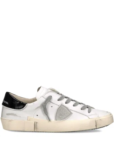 Philippe Model Paris White Black Leather Sneakers