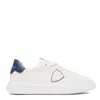Philippe Model Paris White And Blue Leather Sneakers In White